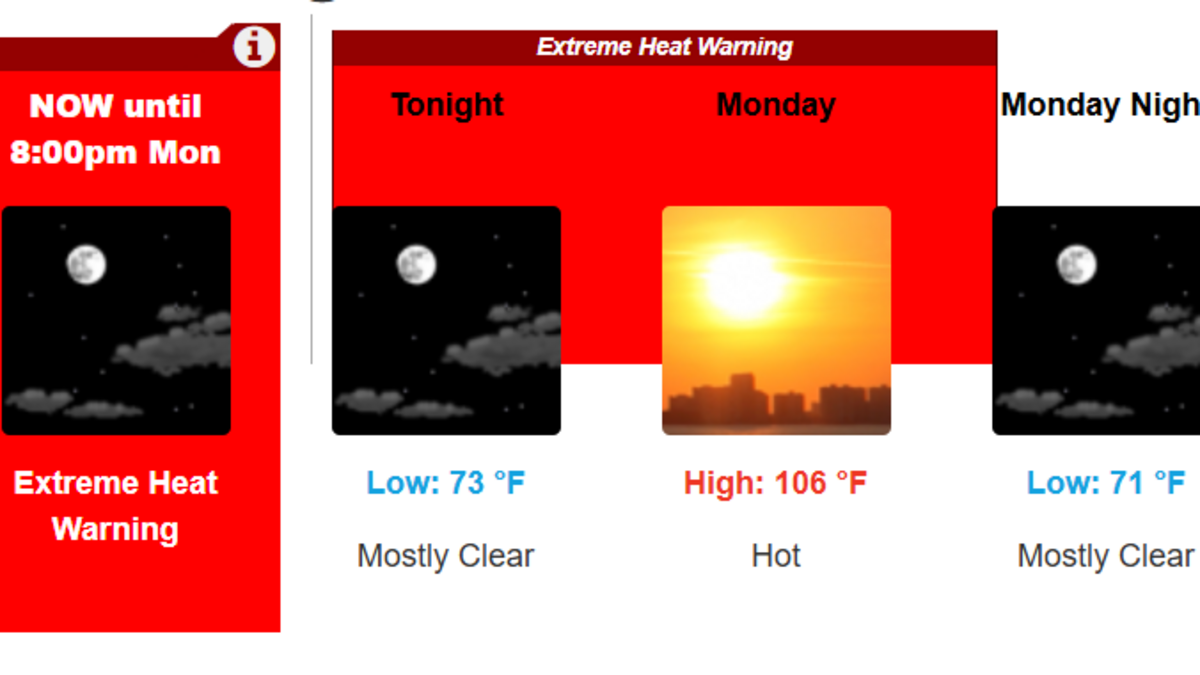National Weather Service in Hanford says Fresno could hit 110 degrees on Monday National Weather Service in Hanford says Fresno could hit 110 degrees on Monday
